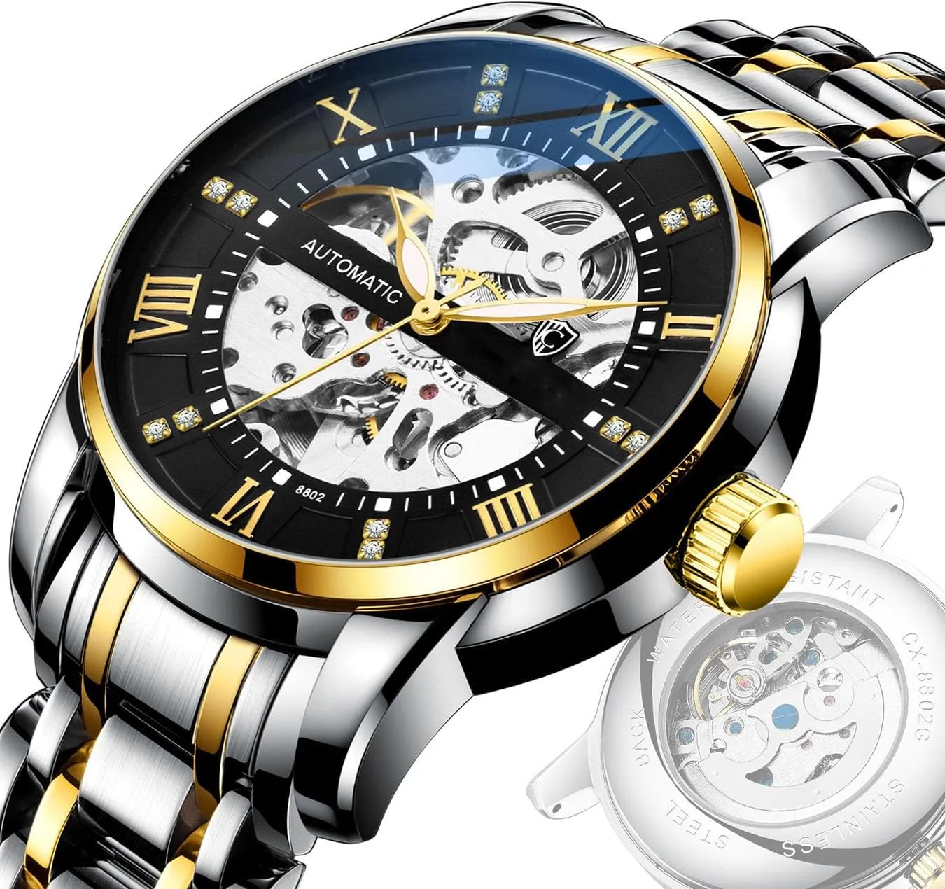 Watch Waterproof Wrist Watch Men's Automatic Watches Luxury Stainless Steel Strap tract pin cellist realism inaccessible Watch Skeleton Wrist 