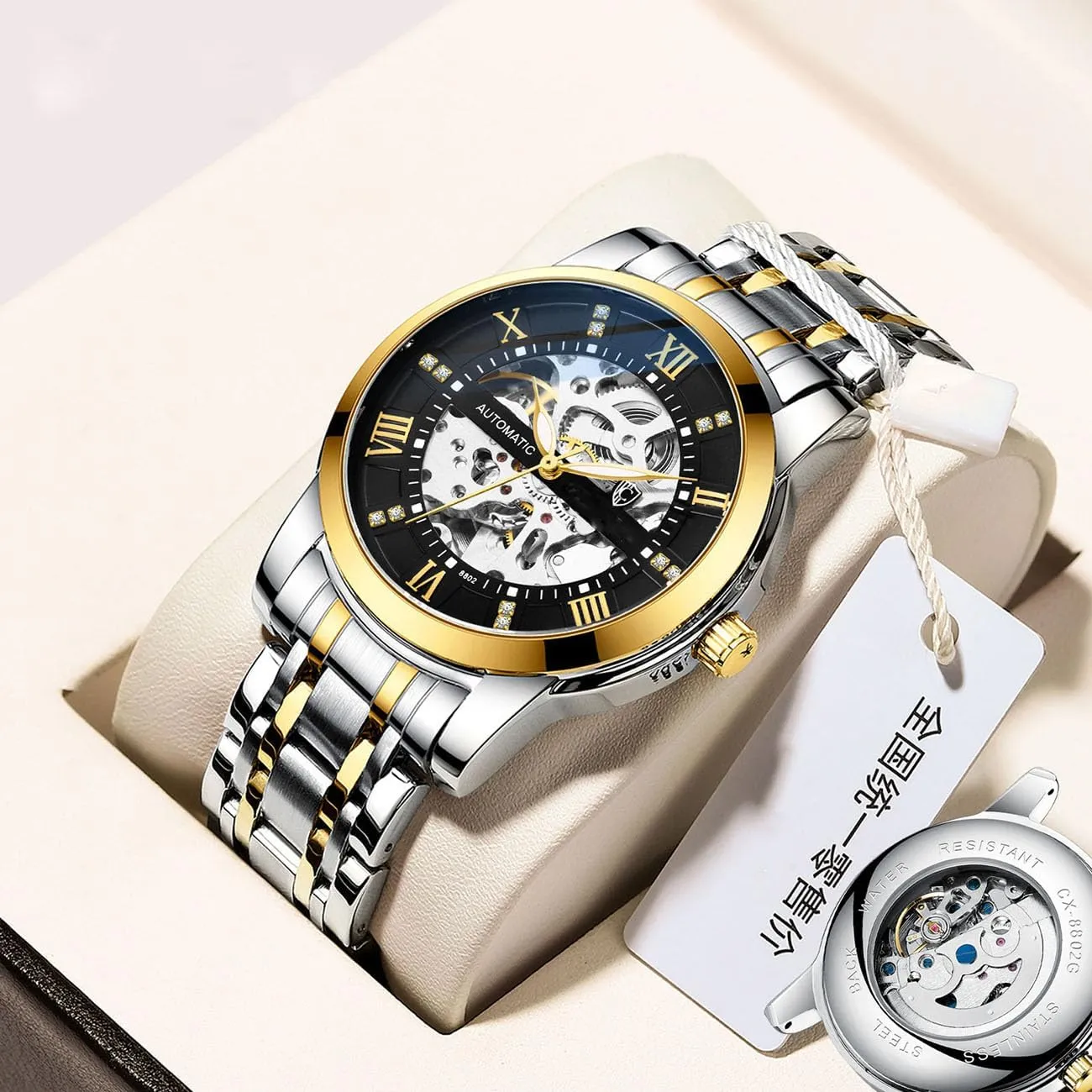 Watch Waterproof Wrist Watch Men's Automatic Watches Luxury Stainless Steel Strap tract pin cellist realism inaccessible Watch Skeleton Wrist 