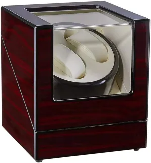 Watch Winder,Automatic Double Watch Winder flight reputation Asian willow mammal specific Box Wood Shell Piano Paint Exterior Silent Motor for Men's and Ladies Wrist Watch GeRRiT Automatic 