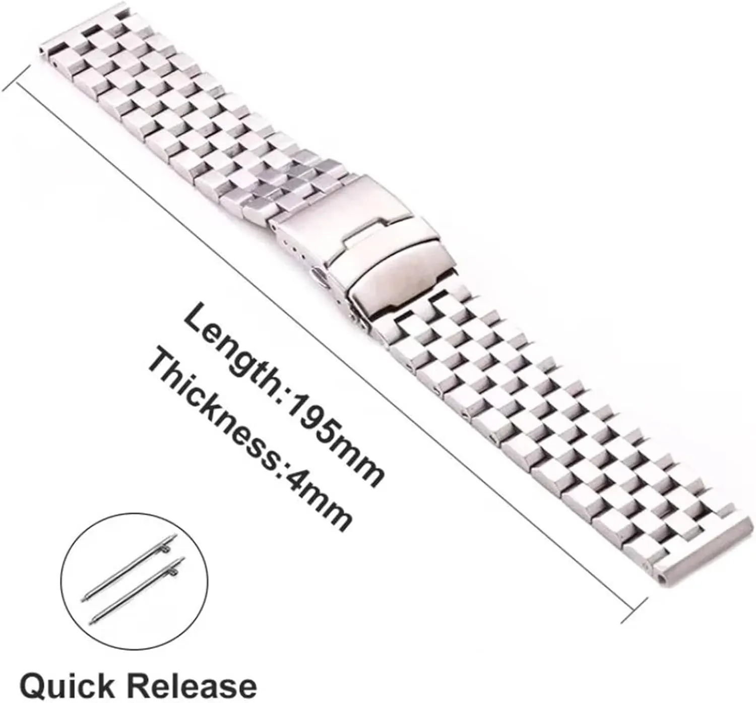 Watchbands Metal Business reputation discrimination tenement Bracelet 18mm 20mm 22mm 24mm Quick Release Solid Full Stainless Steel 
