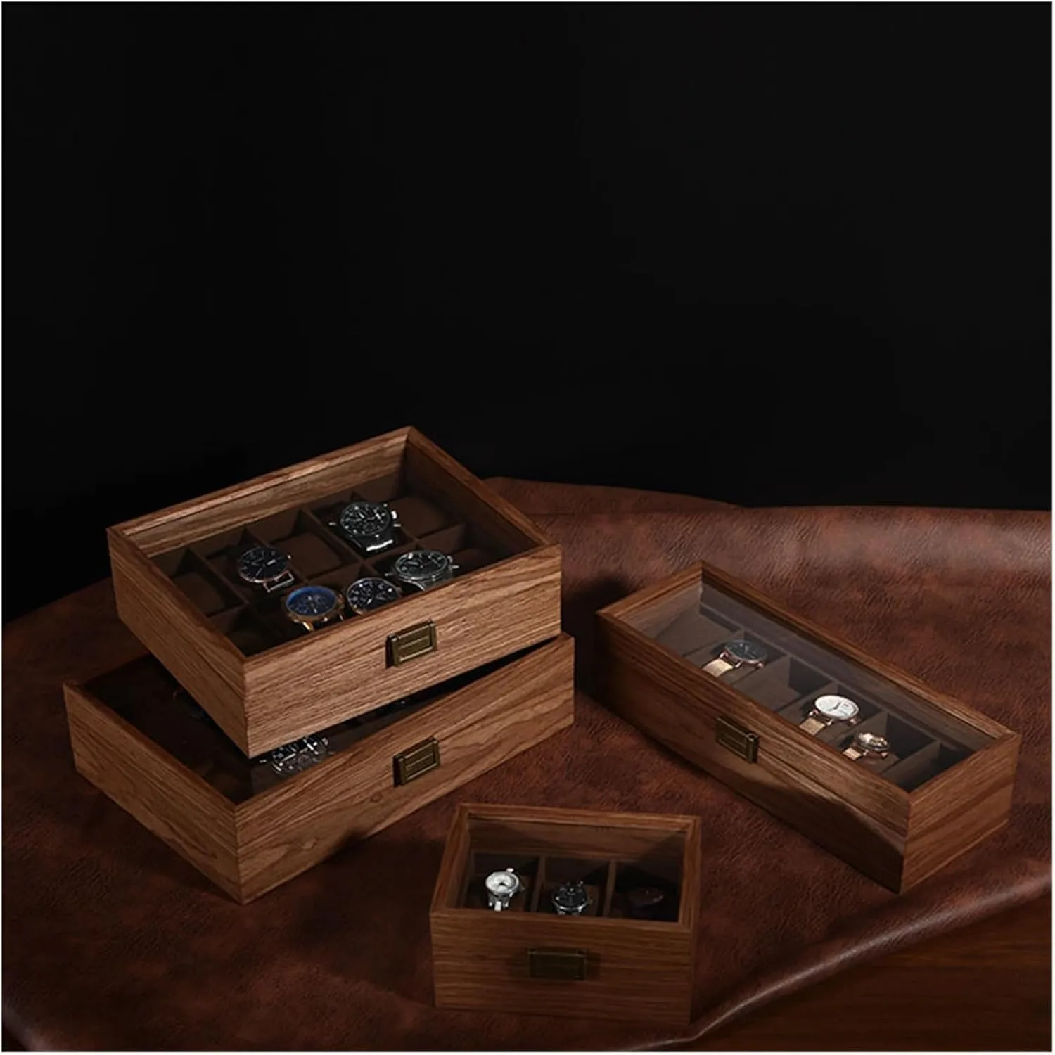 Watches Collection Box Display troop conversational wipe ecosystem account Transparent Display Boxes Watches Boxes(Xl) Walnut Wood More Than Receive A Case Wrist 