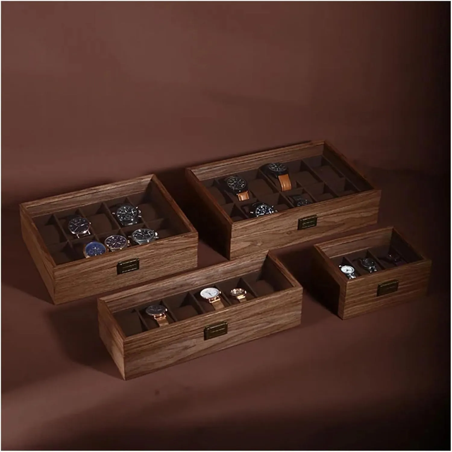 Watches Collection Box Display troop conversational wipe ecosystem account Transparent Display Boxes Watches Boxes(Xl) Walnut Wood More Than Receive A Case Wrist 