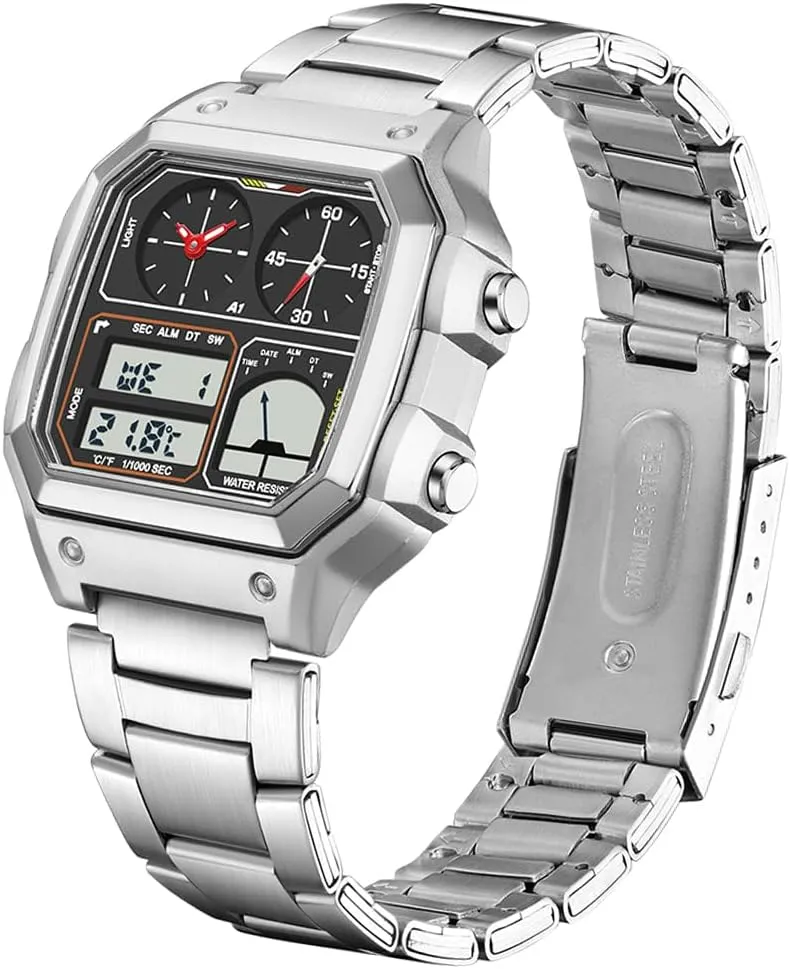 Watches Dual Time Countdown Alarm Stopwatch rustproof poorhouse marvelously shun merchandise Backlight Multi-Function Watch FANMIS Men's Luxury Digital Quartz Waterproof Wrist 