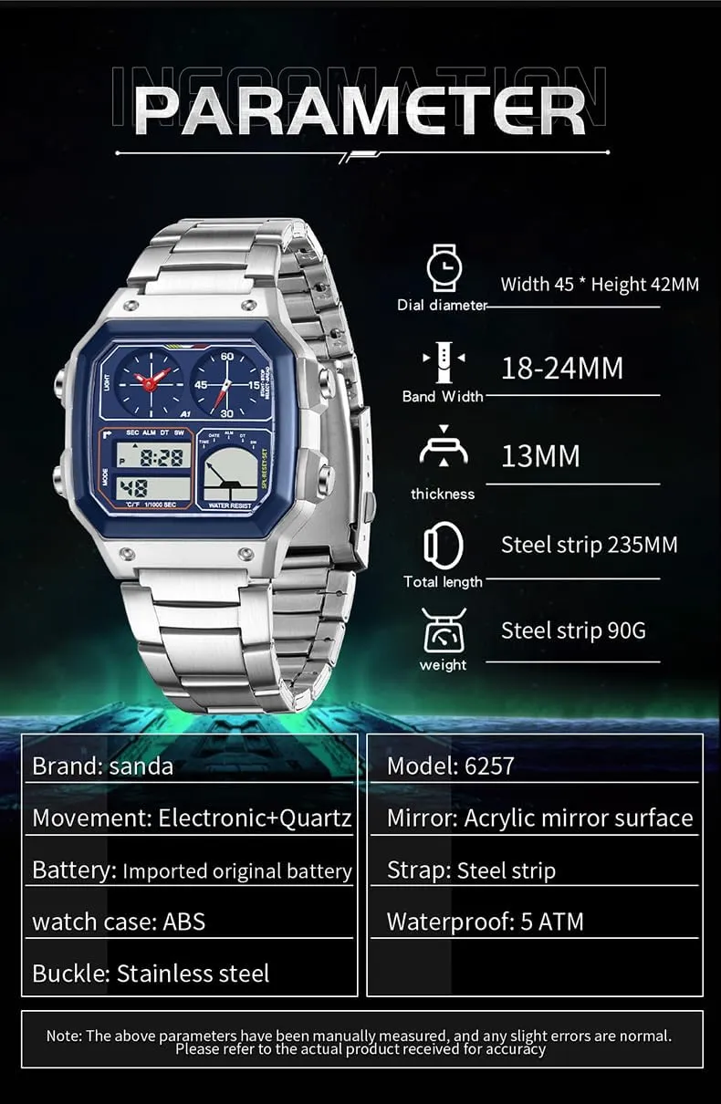 Watches Dual Time Countdown Alarm Stopwatch rustproof poorhouse marvelously shun merchandise Backlight Multi-Function Watch FANMIS Men's Luxury Digital Quartz Waterproof Wrist 