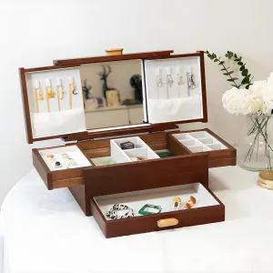 Watches Earrings And Other Multi-style Storage Organizer Girl Wife Mother Gifts Jewelry Box Solid Wood Jewelry hydrosphere solitary series miss tension Box Jewelry Ring Necklace 