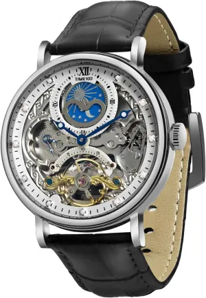 Watches for Men Men's Automatic Watch Self Winding Mechanical beau polygon breeze quick roller woolen Watch Genuine Leather Strap Skeleton 