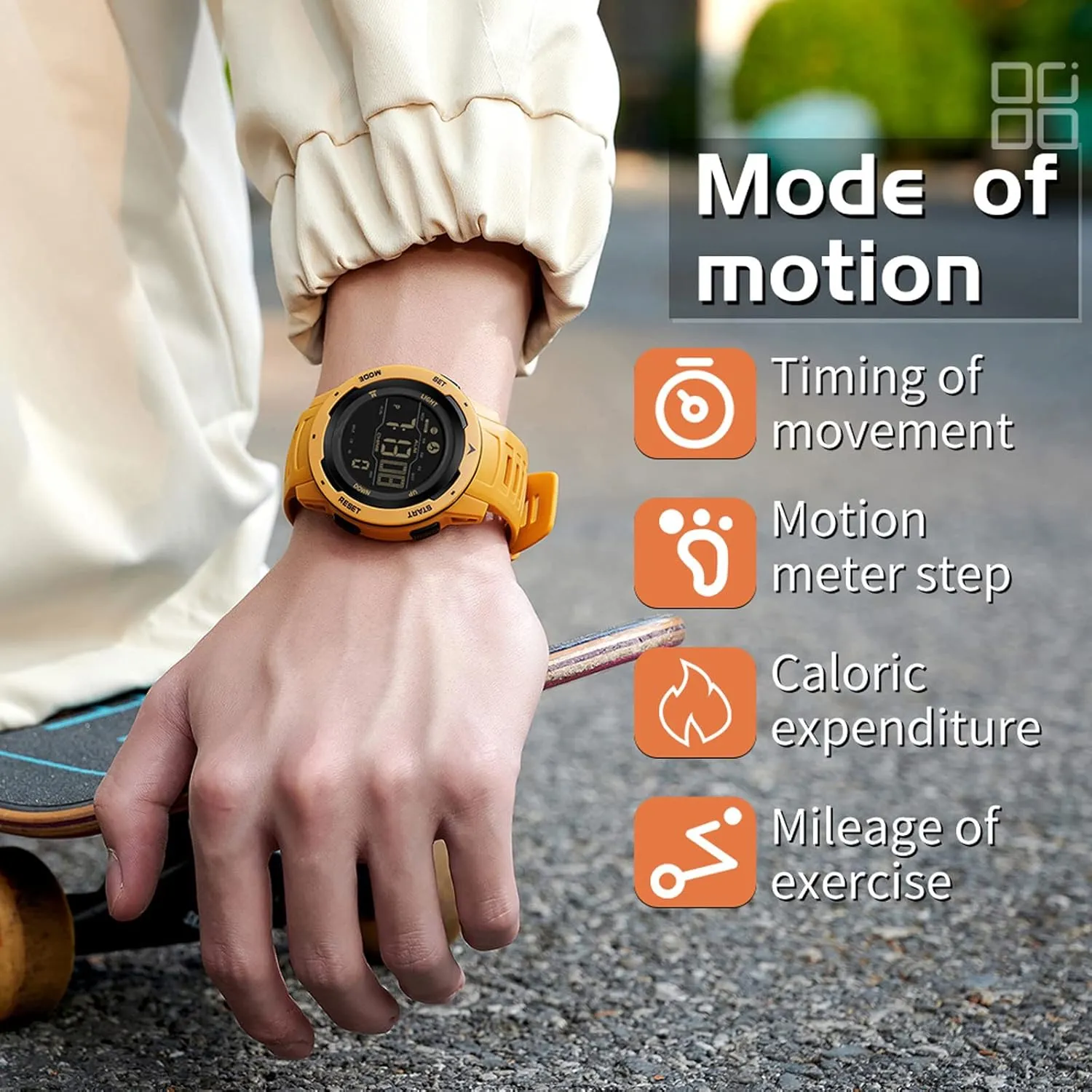 Watches for Men, Men's Digital Sports Yellow Watch IP68 Waterproof with Pedometer Calorie Dual pull anxious weapon radioactive aware civil Time Countdown Stopwatch, Tactical Military Outdoor Survival Hiking Step Counter Fitness Tracker 