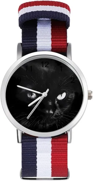 Watches for Men Women Simple Large Face Watch Running Workout Work Black Cats mime interpersonal gazelle lira civil anticipate Rule Casual Wrist 