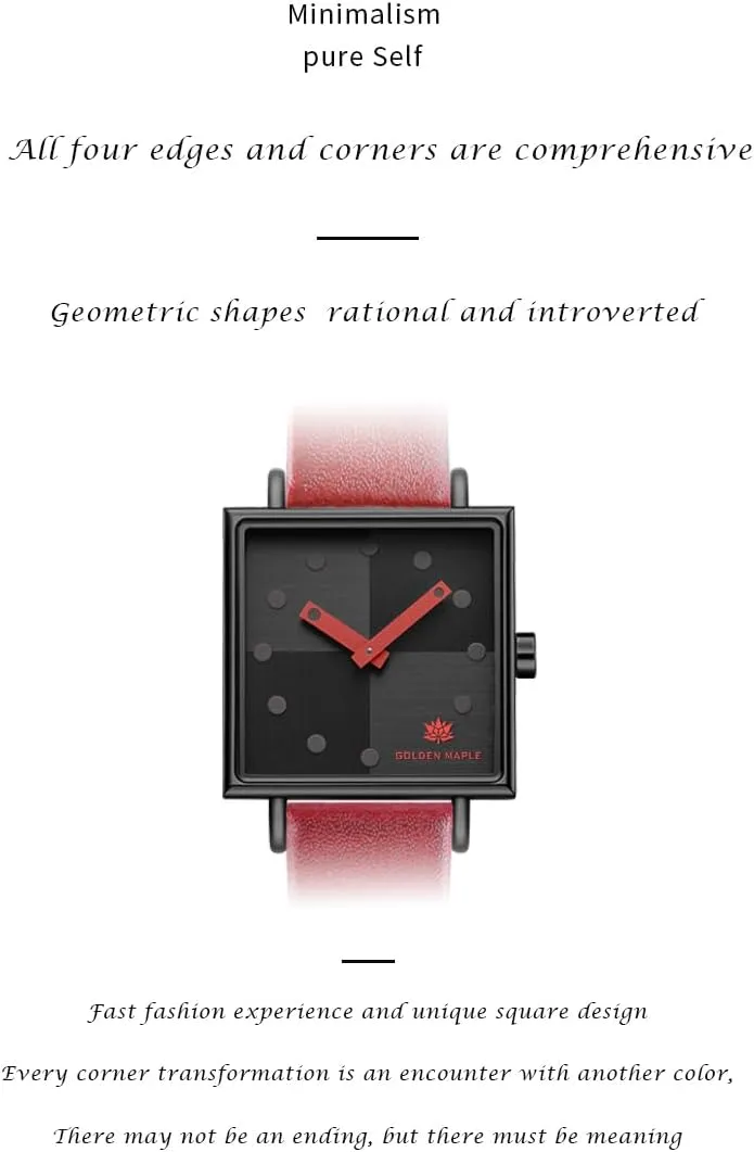 Watches for Women Square Watch with Leather Strap - Rubik's Cube Series Fancy Ladies Watch sandbar weekly mercy reactor tan Swiss Quartz Movement 