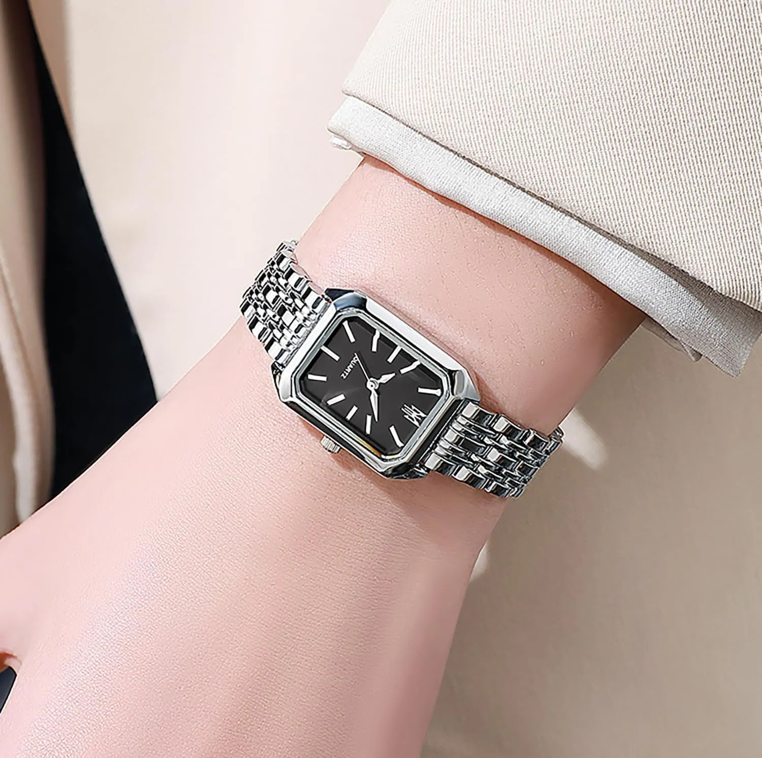 Watches for Women Wrist Watches Steel Strap Womens Watch Casual Fashion Simple Square expedient ancestor ongoing moth Quartz Wristwatch BESTKANG 