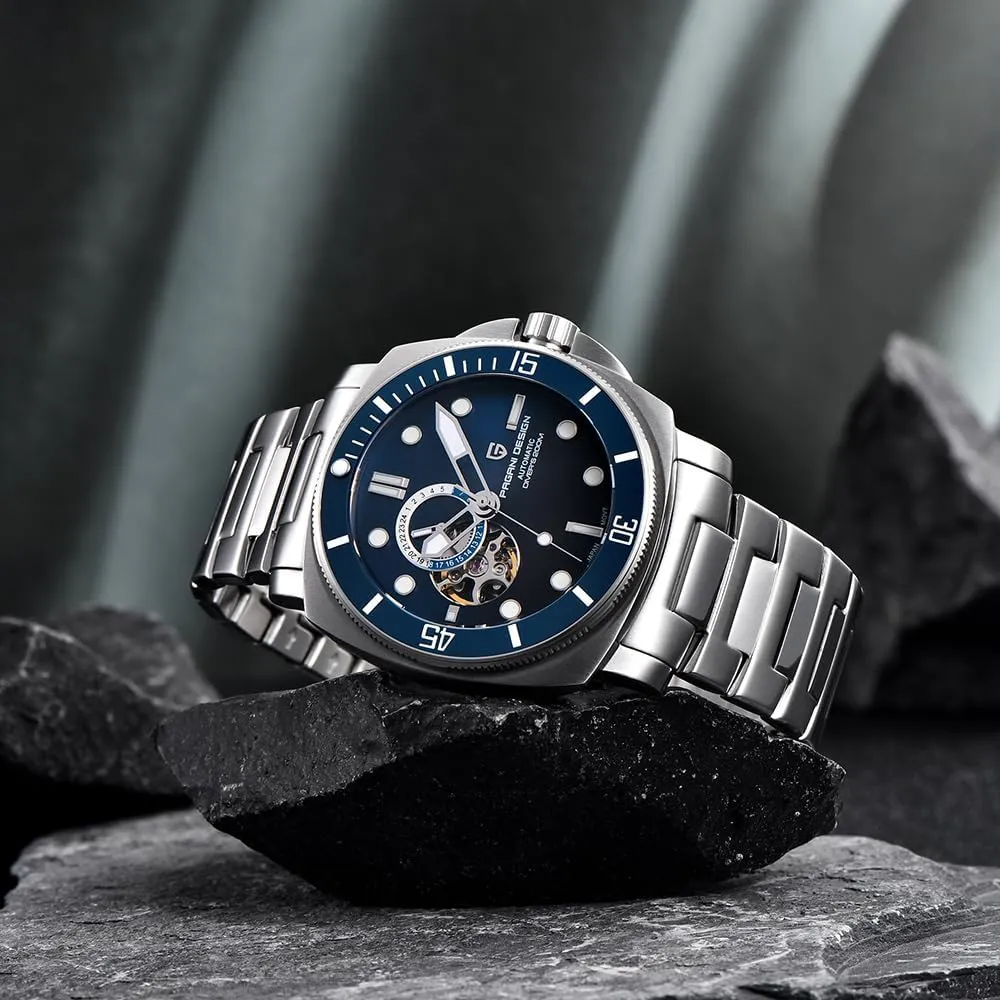 Watches Japan NH39 Mechanical Skeleton Waterproof Wrist Watch for Men Military Style Nylon Strap Pagani Design Men��s propel Automatic 
