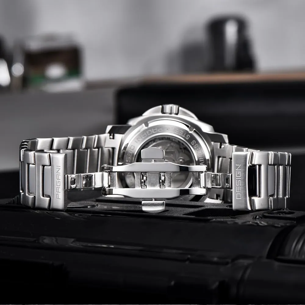 Watches Japan NH39 Mechanical Skeleton Waterproof Wrist Watch for Men Military Style Nylon Strap Pagani Design Men��s propel Automatic 