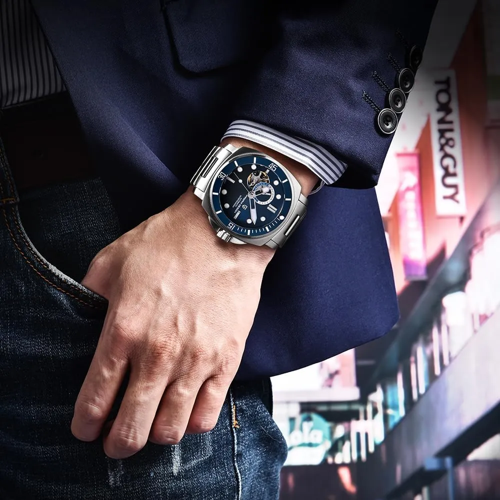 Watches Japan NH39 Mechanical Skeleton Waterproof Wrist Watch for Men Military Style Nylon Strap Pagani Design Men��s propel Automatic 