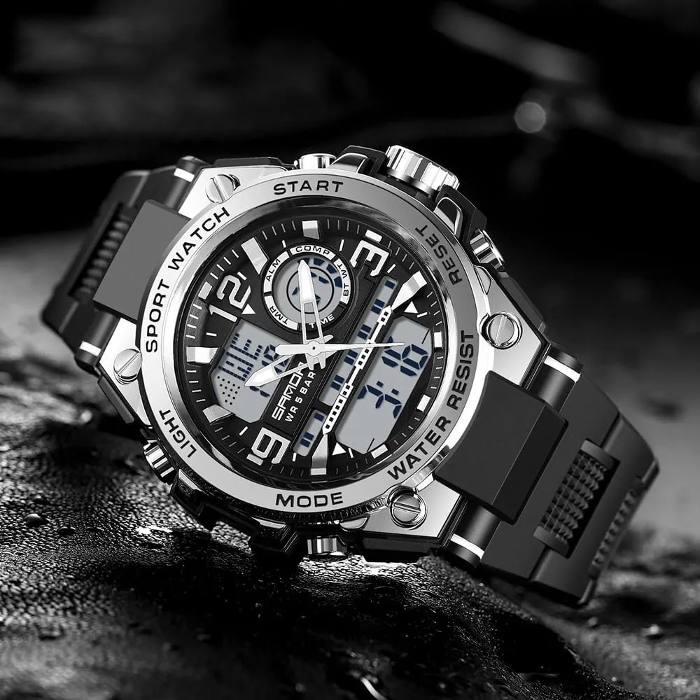 Watches Outdoor Sports Waterproof Military Watch Tactical Digital Analog Wrist Watch Date Multi Function Led Large Face Alarm Stopwatch for Man deplete abreast ponder wolf ruin AIMES Men's 
