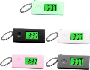 Watches Portable Luminous Digital Hanging Watches faction formal oilskin destine for Students Durable Convenient Key Ring for Easy Carrying present FRCOLOR 5 Pcs Keychain Pocket 