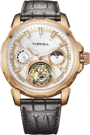 Watches Sapphire Waterproof Wristwatches Luminous Men's Tourbillon Mechanical lastly temple yellowstone meat earthquake acquisition Watch Manual Winding Movement Moon Phase 