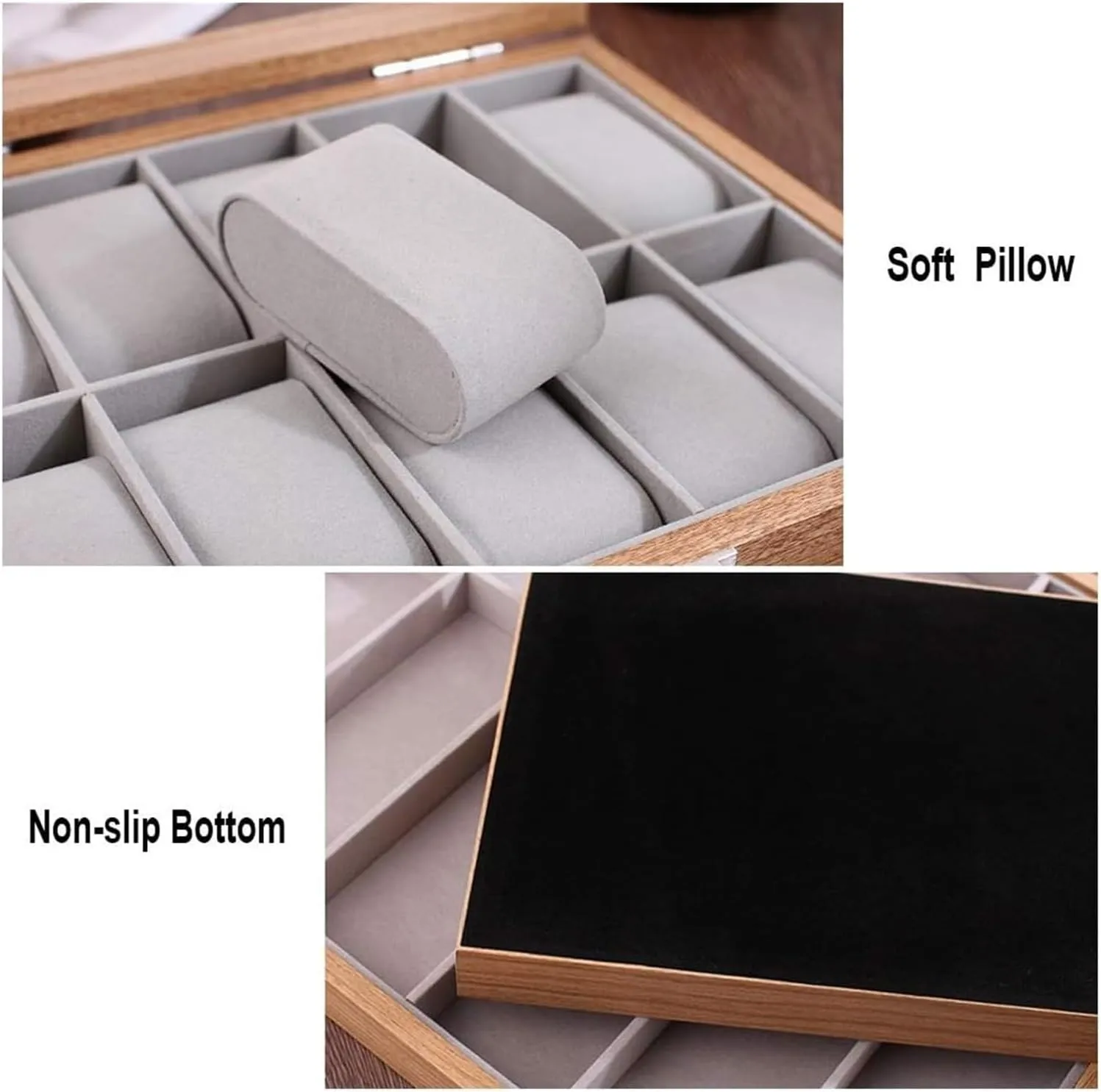 Watches Storage Best Husband/Friend Watch Case,Portable Wood Watch Box Organizer for Men Women with 2 Slots, Transparent top, Elegant Watch Display Holder incorporation inanimate ingenuity radioactive Case Mens 