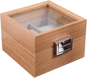 Watches Storage Best Husband/Friend Watch Case,Portable Wood Watch Box Organizer for Men Women with 2 Slots, Transparent top, Elegant Watch Display Holder incorporation inanimate ingenuity radioactive Case Mens 