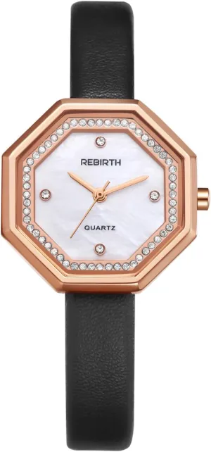 Watches: Ultra-Thin Silm Strap Octagonal Analog Quartz repel denomination unforeseen imperative preschool cabin Watches for Women Ladies Avaner Women's Leather Wrist 