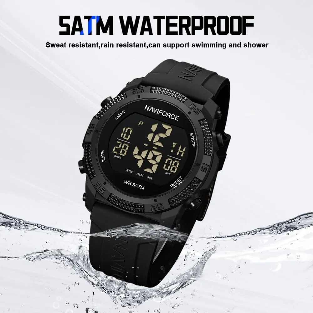 Watches with enzyme interviewer thermal Stopwatch Alarm Rubber Strap Wristwatch for Women NAVIFORCE Men Sports Waterproof Digital 