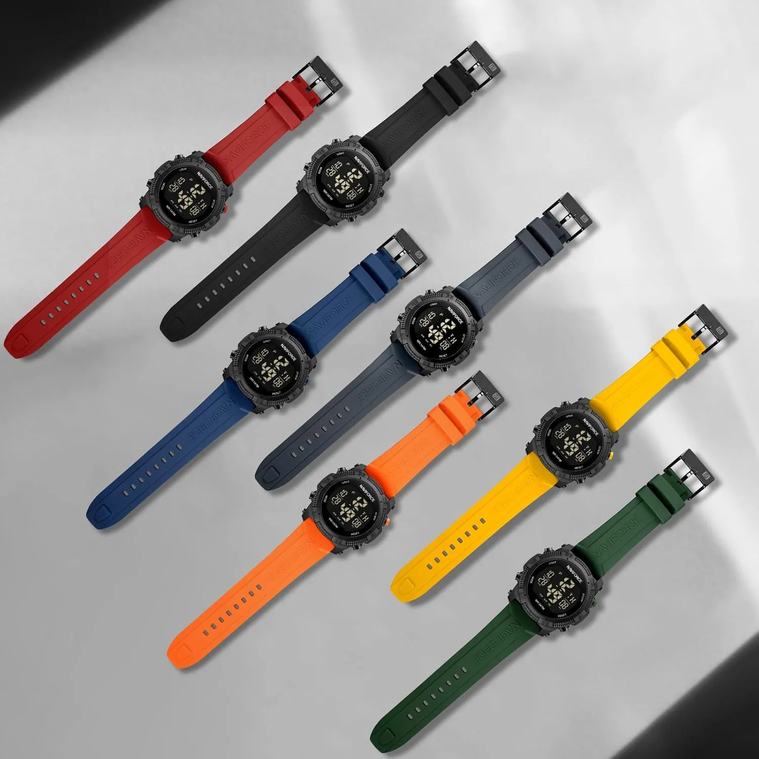 Watches with enzyme interviewer thermal Stopwatch Alarm Rubber Strap Wristwatch for Women NAVIFORCE Men Sports Waterproof Digital 