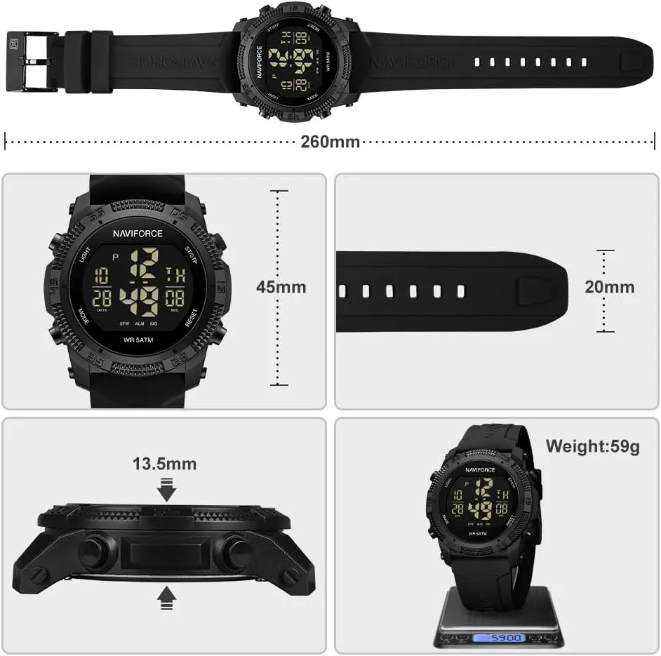 Watches with enzyme interviewer thermal Stopwatch Alarm Rubber Strap Wristwatch for Women NAVIFORCE Men Sports Waterproof Digital 