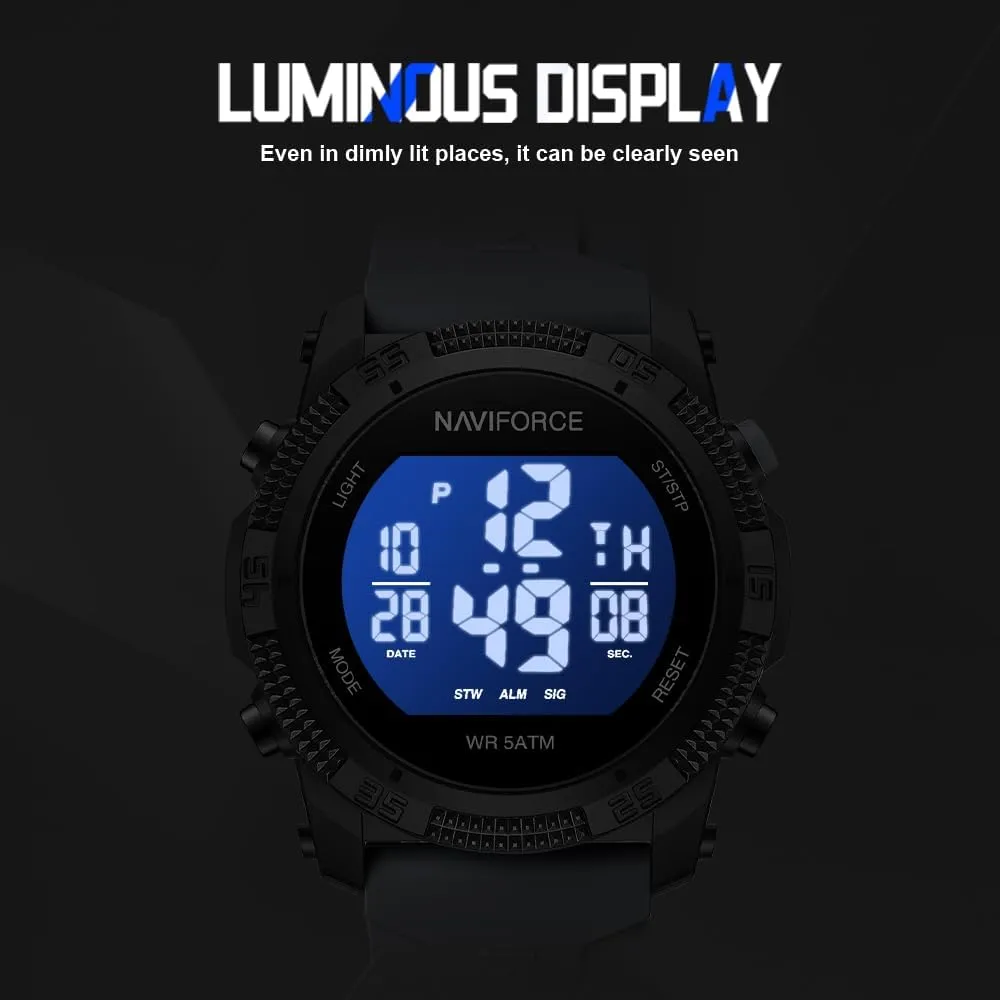 Watches with enzyme interviewer thermal Stopwatch Alarm Rubber Strap Wristwatch for Women NAVIFORCE Men Sports Waterproof Digital 