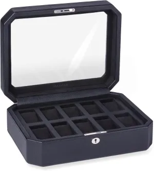 Watches. Wristwatch Storage. (Black) GRAVITAS Premium watch box adviser 10 slot, Mens Watch Display Case, Luxury Watch Storage Case, Watch Box for Men, Faux Leather Storage for 