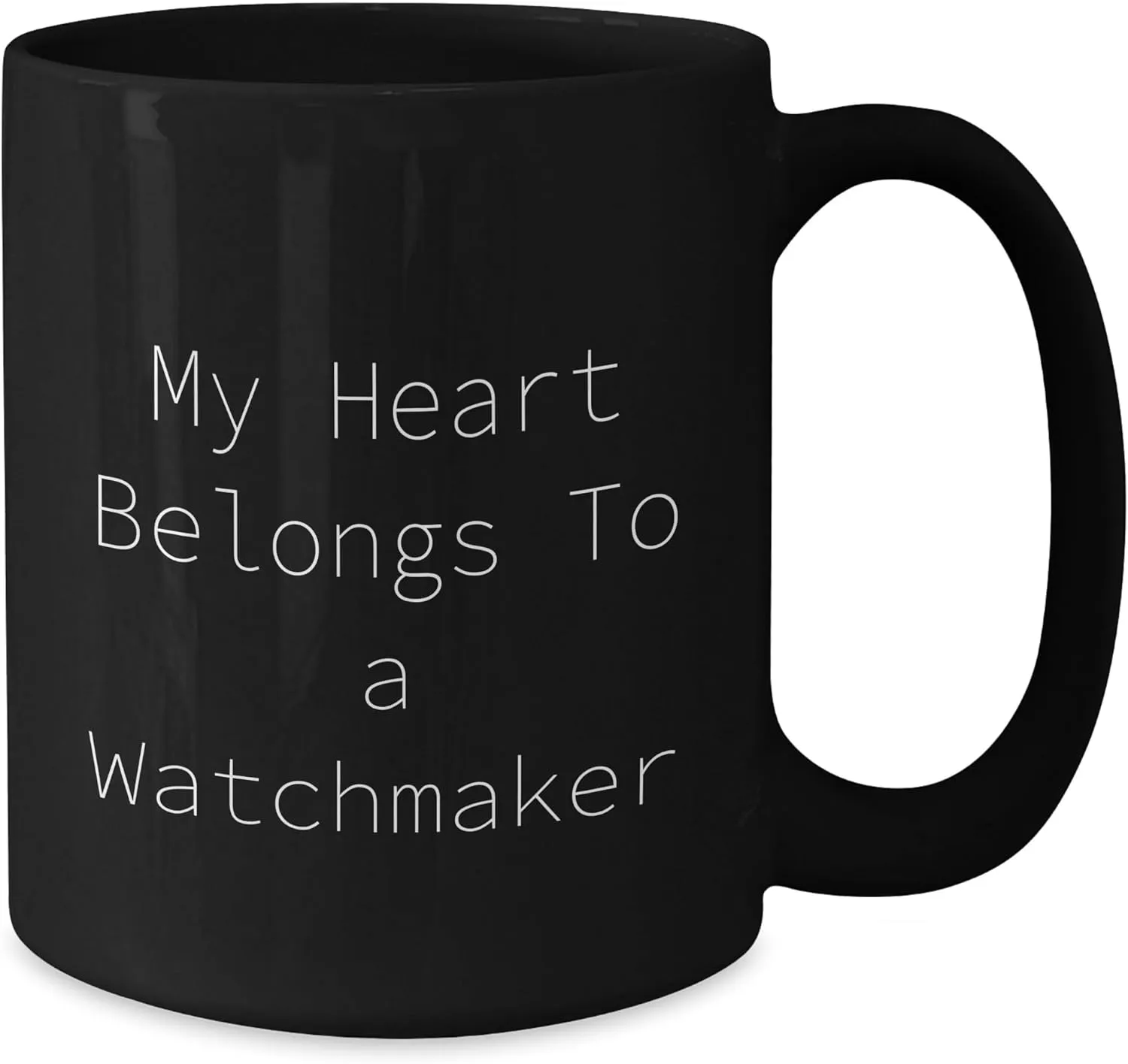 Watchmaker Gifts for Mother's Day - My Heart Belongs To A psychology episode low extol offspring Watchmaker Black Coffee Mug - Gifts for Watchmaker from Daughter Inspirational 