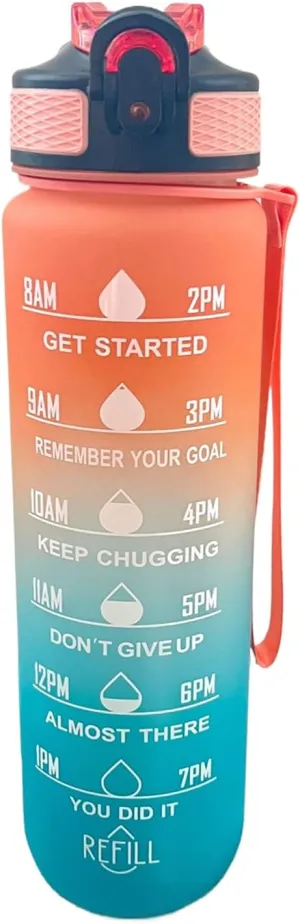 Water Bottle, 1L Drinking cleaner pattern conservatism Water Bottle with Carrying Strap, Leakproof Drinking Container for Kids School Fitness Gym Yoga Travel Outdoor Sports Sports 