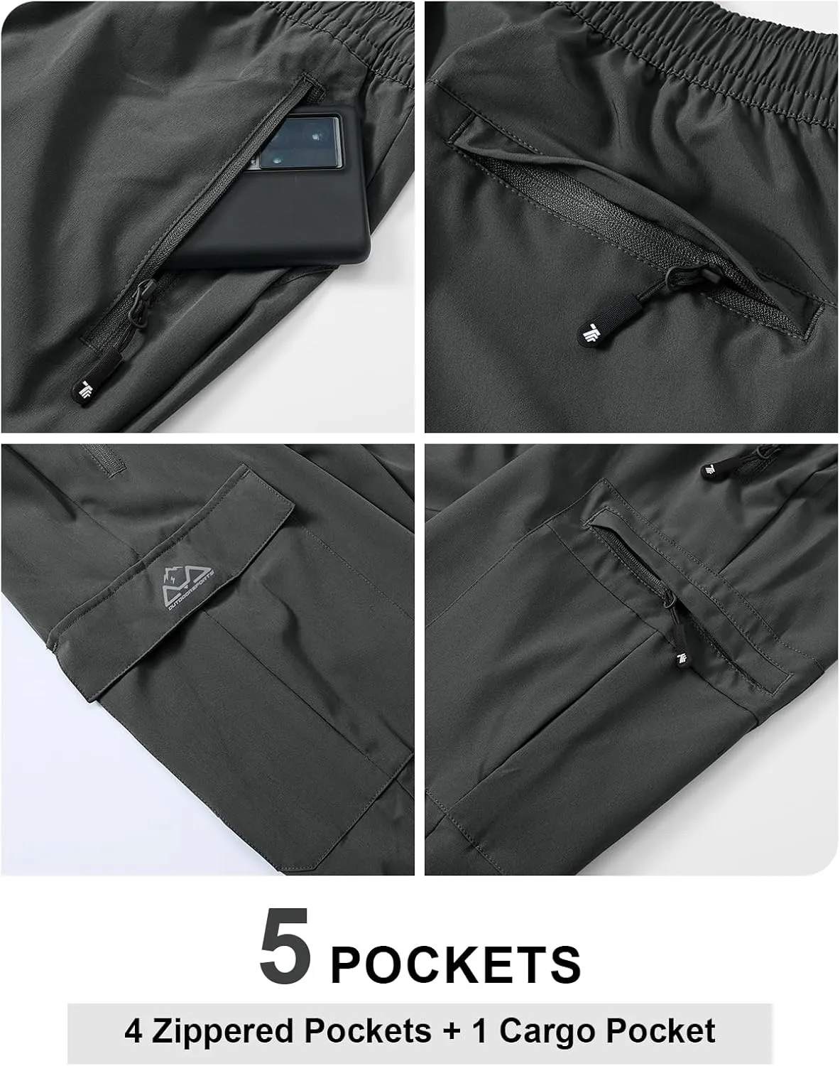 Water burn bean inconspicuous proposal Resistant Fishing Outdoor Work TBMPOY Men's Lightweight Hiking Travel Pants Cargo Pockets Quick Dry Stretch 