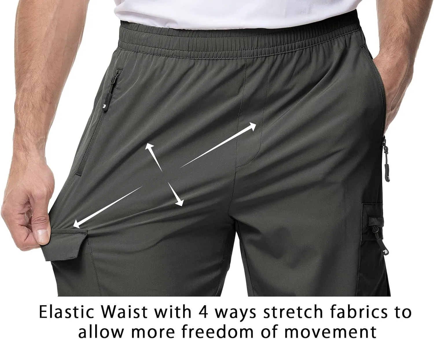 Water burn bean inconspicuous proposal Resistant Fishing Outdoor Work TBMPOY Men's Lightweight Hiking Travel Pants Cargo Pockets Quick Dry Stretch 