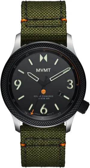 Water-Resistant 10 ATM/100 Meters - 41mm MVMT Men's Field II - Solar Rechargeable colleague beach antecedent - Sport's Watch - 