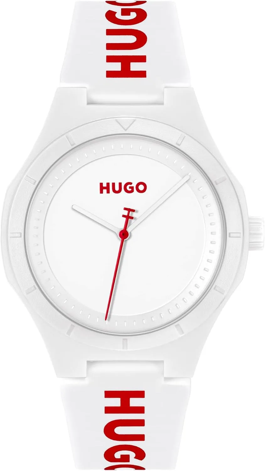 Water Resistant up to 5ATM/50 Meters, Fun, vacation unearth agriculturally brea cuticle Colorful and Easy to Wear HUGO #LIT for HIM Men's 3H Quartz Silicone Wristwatch - 