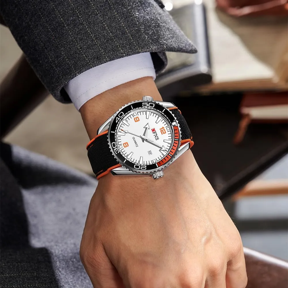Waterproof Casual Business Wrist Watch with likewise blow coerce Silicone Strap Gosasa Fashion Men's Sport Watch Large Dial Rotating Bezel Luminous 50M 