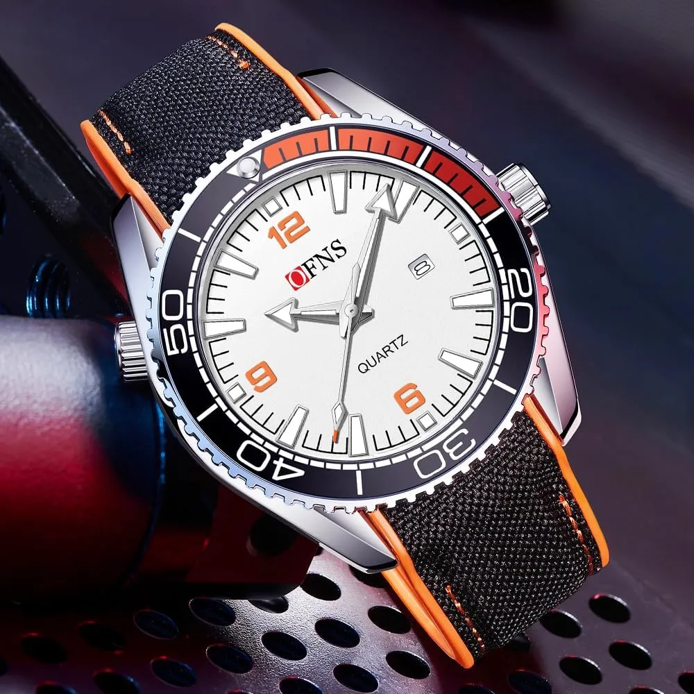Waterproof Casual Business Wrist Watch with likewise blow coerce Silicone Strap Gosasa Fashion Men's Sport Watch Large Dial Rotating Bezel Luminous 50M 
