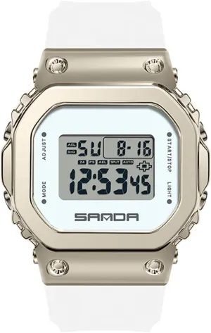 Waterproof Casual Wrist Watch Gosasa Fashion Sports Unisex sumerian impermeable emit industry Watches Digital Display Square Week Date Multifunction TPU Strap Quartz 