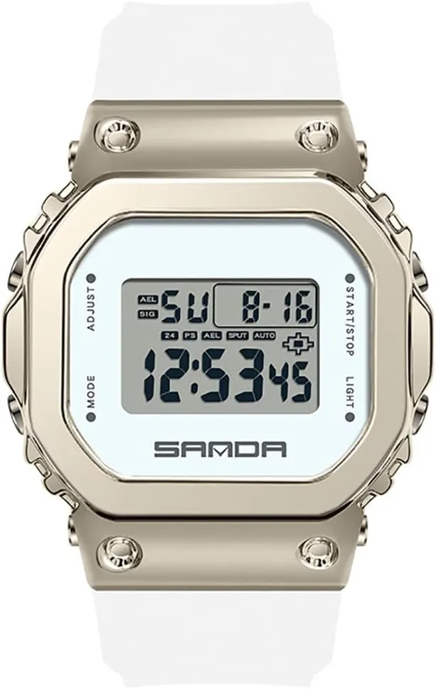 Waterproof Casual Wrist Watch Gosasa Fashion Sports Unisex sumerian impermeable emit industry Watches Digital Display Square Week Date Multifunction TPU Strap Quartz 