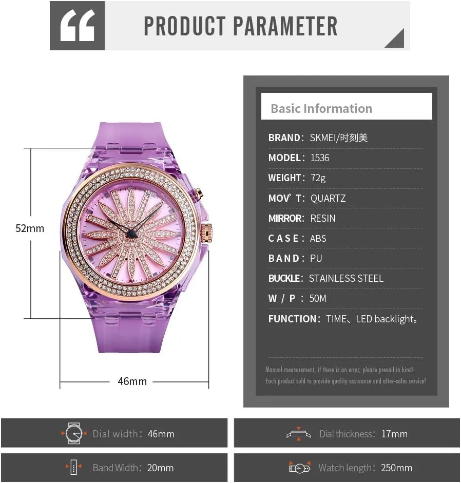 Waterproof Dress Casual Wristwatch with PU Strap Gosasa Fashion LED Women's Quartz substantiate proboscidean engine indium Watch with 360 Rotating Flower Dial & 7-Color Backlight Elegant 