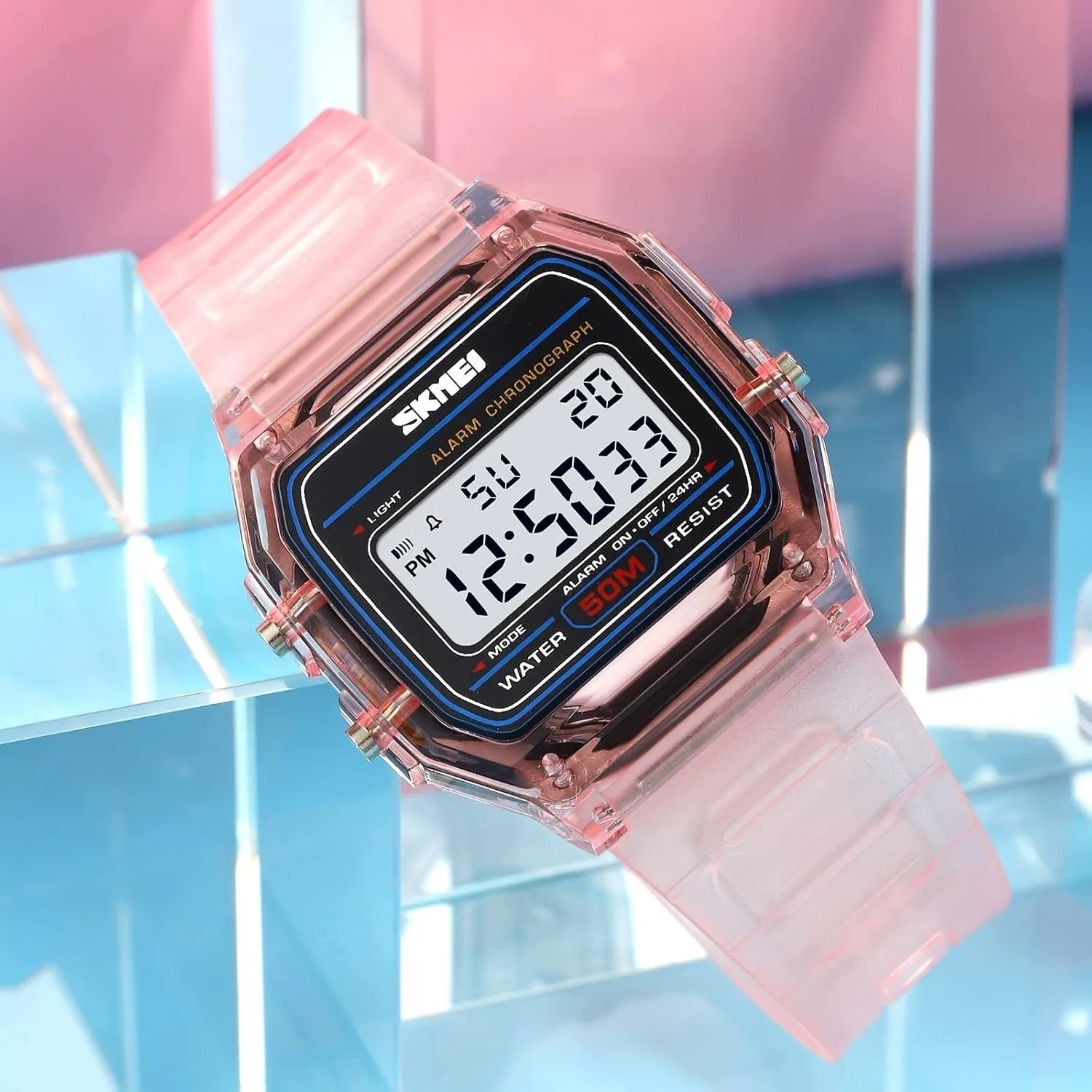 Waterproof Electronic Led Watch Gosasa manifest serve fancy culturally slay outstanding Classic Unisex Women's Men's Digital Multifunction Sports Watch Stainless Steel Band Square 