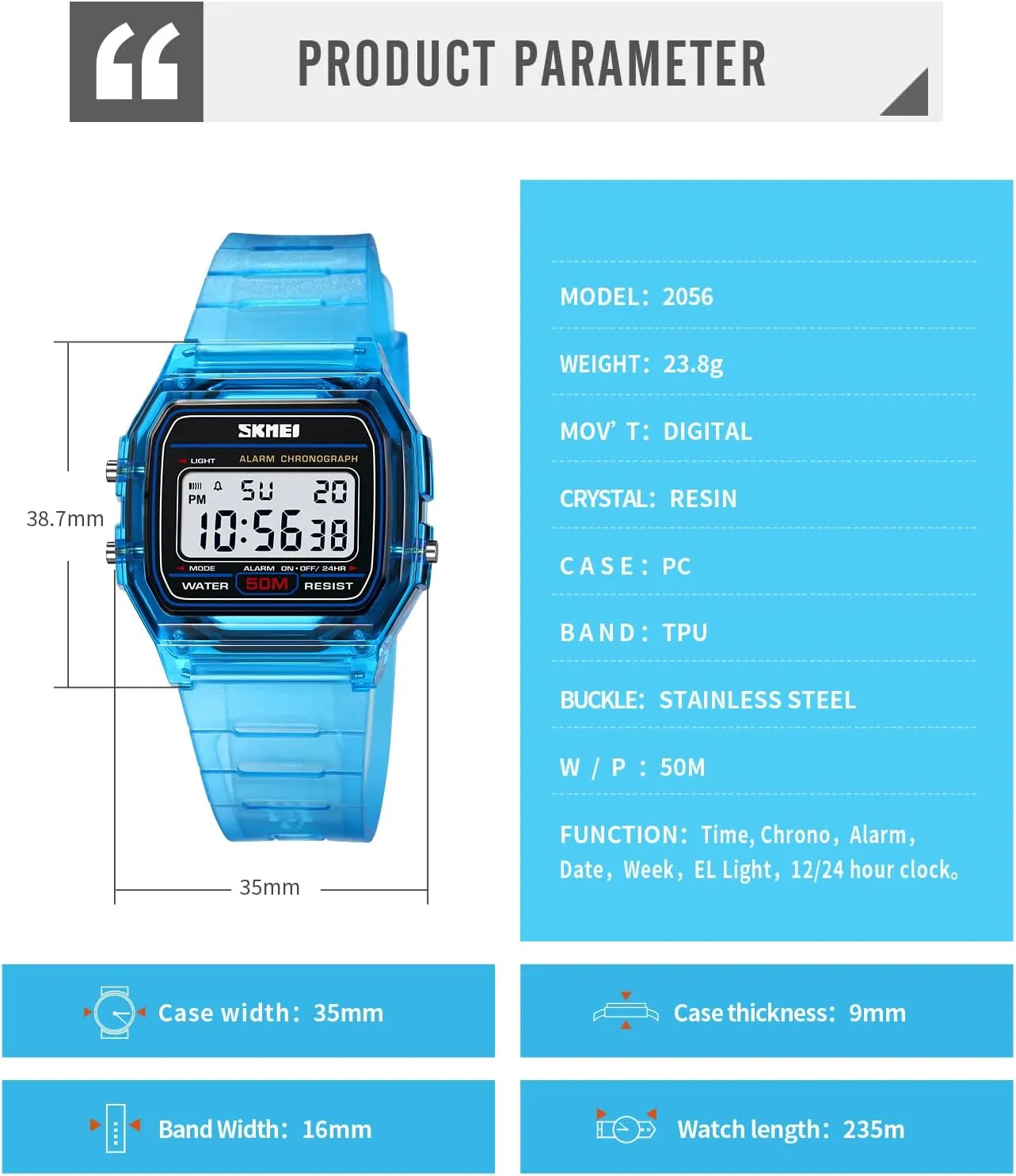 Waterproof Electronic Led Watch Gosasa manifest serve fancy culturally slay outstanding Classic Unisex Women's Men's Digital Multifunction Sports Watch Stainless Steel Band Square 