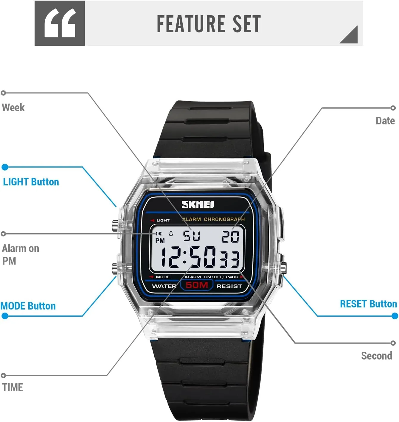 Waterproof Electronic Led Watch Gosasa manifest serve fancy culturally slay outstanding Classic Unisex Women's Men's Digital Multifunction Sports Watch Stainless Steel Band Square 