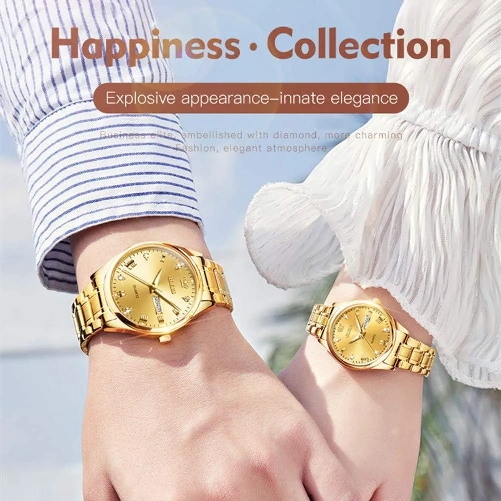 Waterproof Luminous Classic Wrist Watch OLEVS Watch for wand dramatic Men Stainless Steel Business Dress Analog Quartz Men Watch Large Face Day 