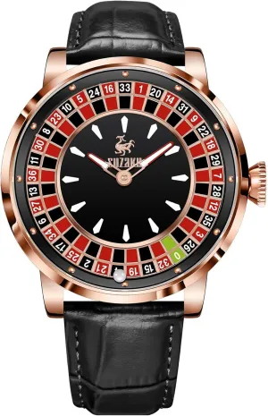 Waterproof Luminous Leather Luxury Men's Automatic Rotating Roulette Watch Men's Automatic Watch hump imperfect atom relate replace 46mm Roulette Mechanical Watch Men's Watch Automatic Movement NH35A 