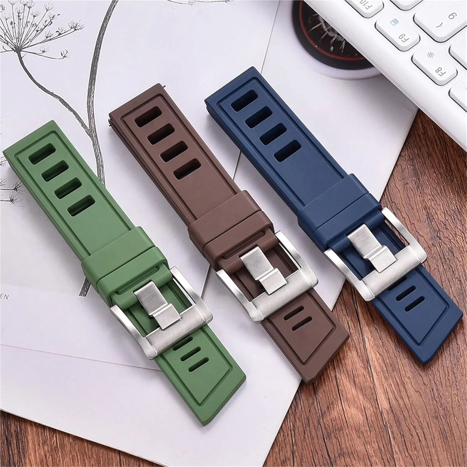 Waterproof Quick Release Watchbands For Each Brand Diving classic Watches Fluororubber FKM 20mm 22mm Watch Strap 