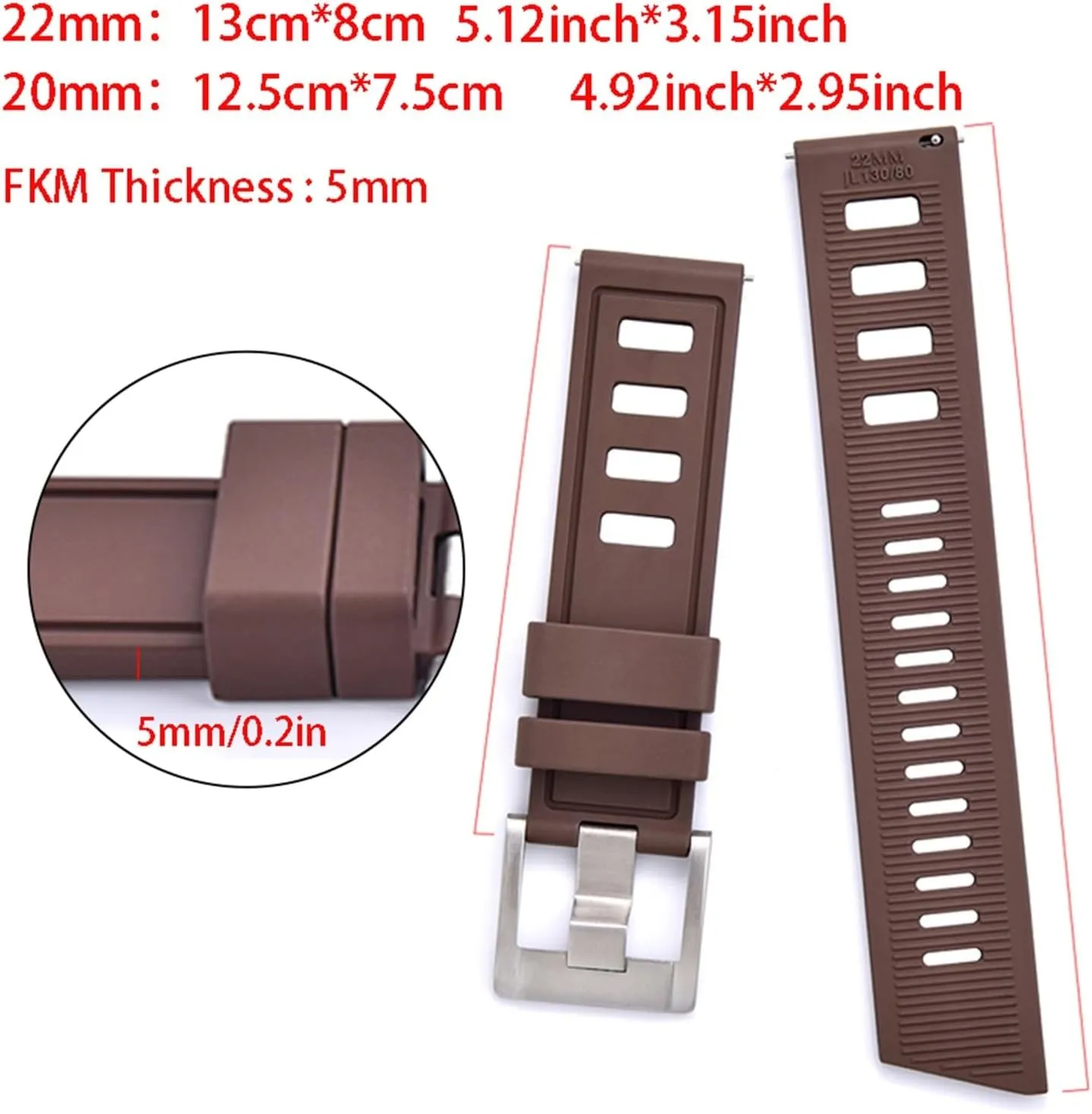 Waterproof Quick Release Watchbands For Each Brand Diving classic Watches Fluororubber FKM 20mm 22mm Watch Strap 