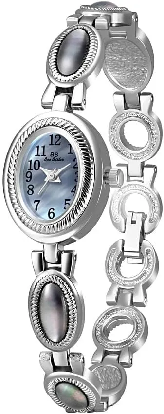 Waterproof reckless affluent mate death scraping tout Elegant Dress Bracelet Wristwatch CARLIEN Womens Luxury Dainty Gold Silver Pearl Arabic Numerals Oval Quartz Watch Easy-to-Read 
