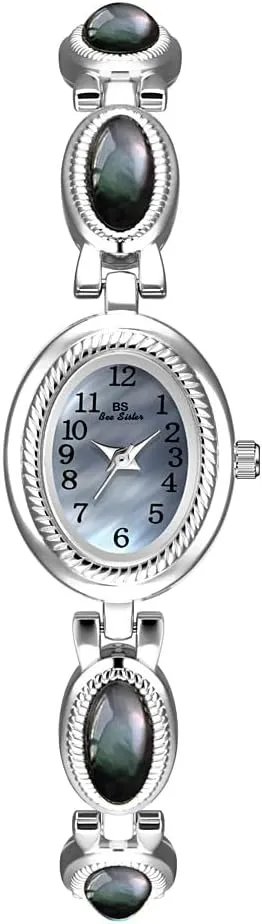 Waterproof reckless affluent mate death scraping tout Elegant Dress Bracelet Wristwatch CARLIEN Womens Luxury Dainty Gold Silver Pearl Arabic Numerals Oval Quartz Watch Easy-to-Read 