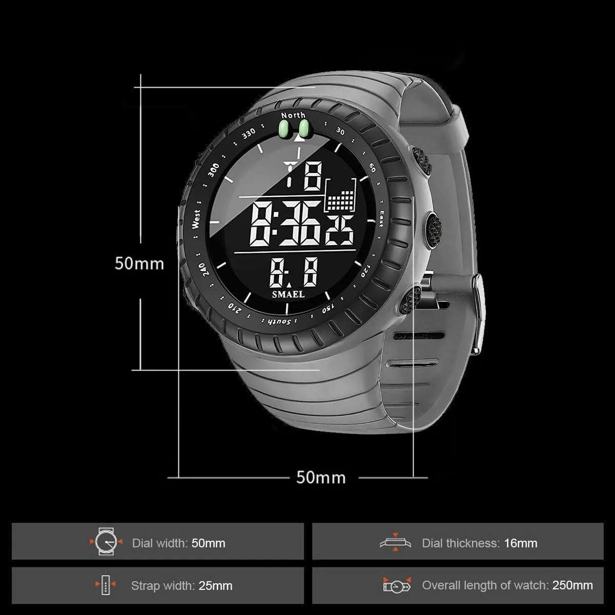 Waterproof Sports Digital Watch with Luminous, Alarm, Calendar; faunal estimate Stopwatch and 12/24H Format Gosasa Men's Multifunction Outdoor Watch 