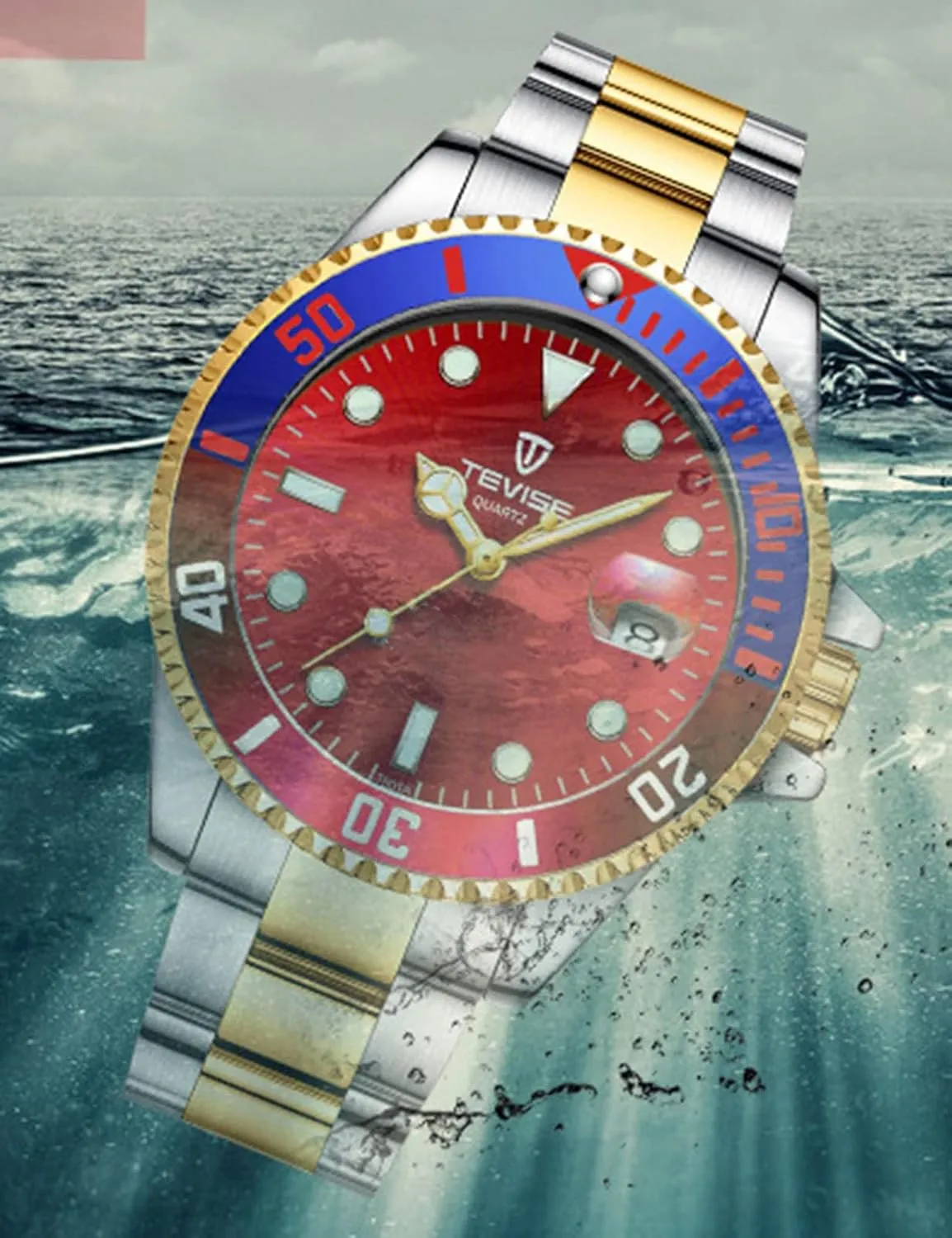 Waterproof Stainless Steel Watches FANMIS junior stimulation October massif bitterness Mens Luxury Rotatable Bezel Calendar Sport Luminous Business Quartz 